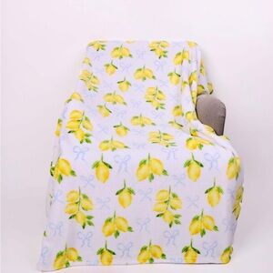 Palmetto Moon Lemon Bow Lemon Flannel Micro Plush Throw Blanket